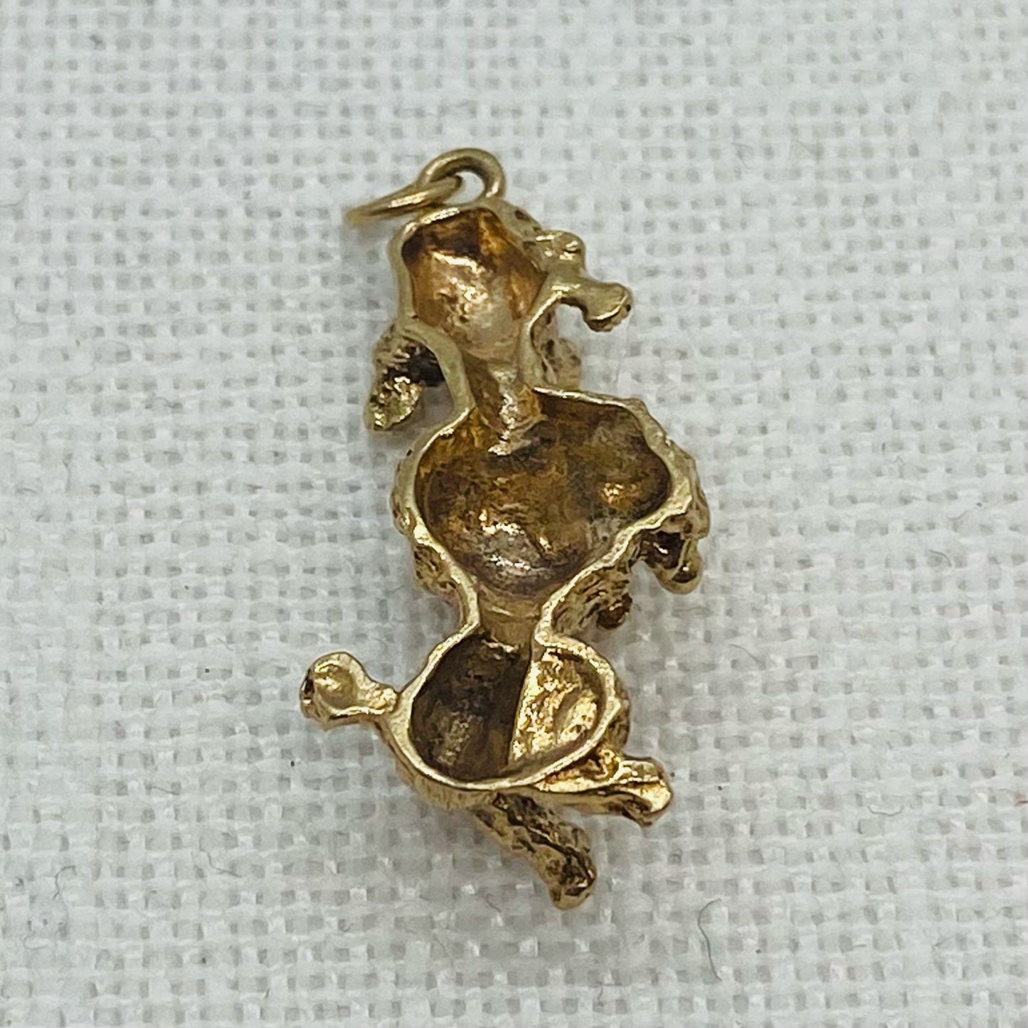 Poodle Dog Vintage Gold Charm Pendant