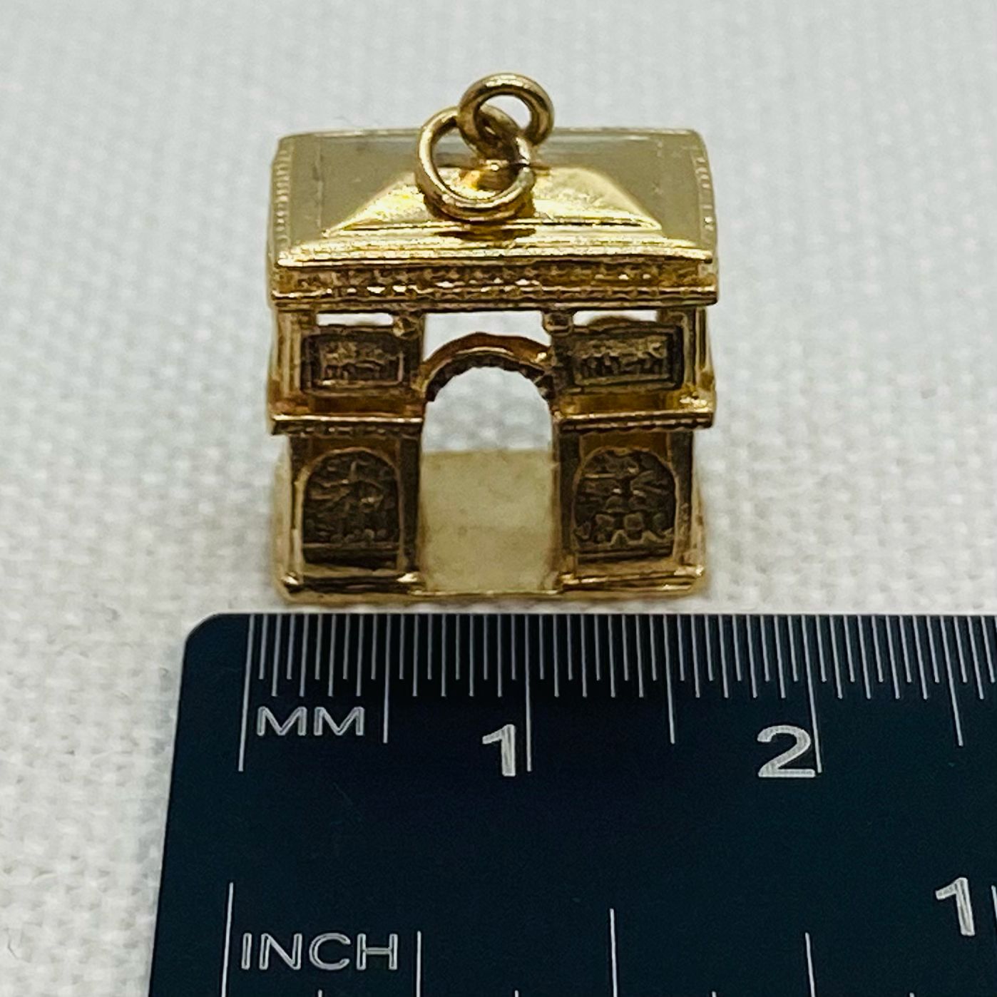 Arc De Triomphe Vintage Gold Charm Pendant