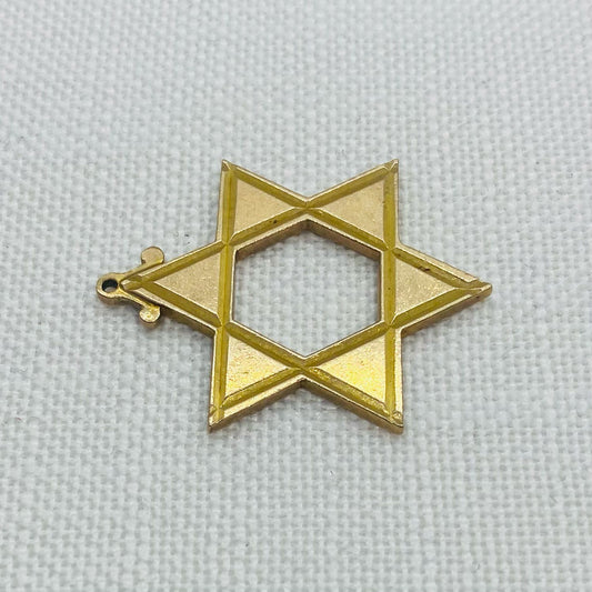 Star of David Gold Pendant Filled