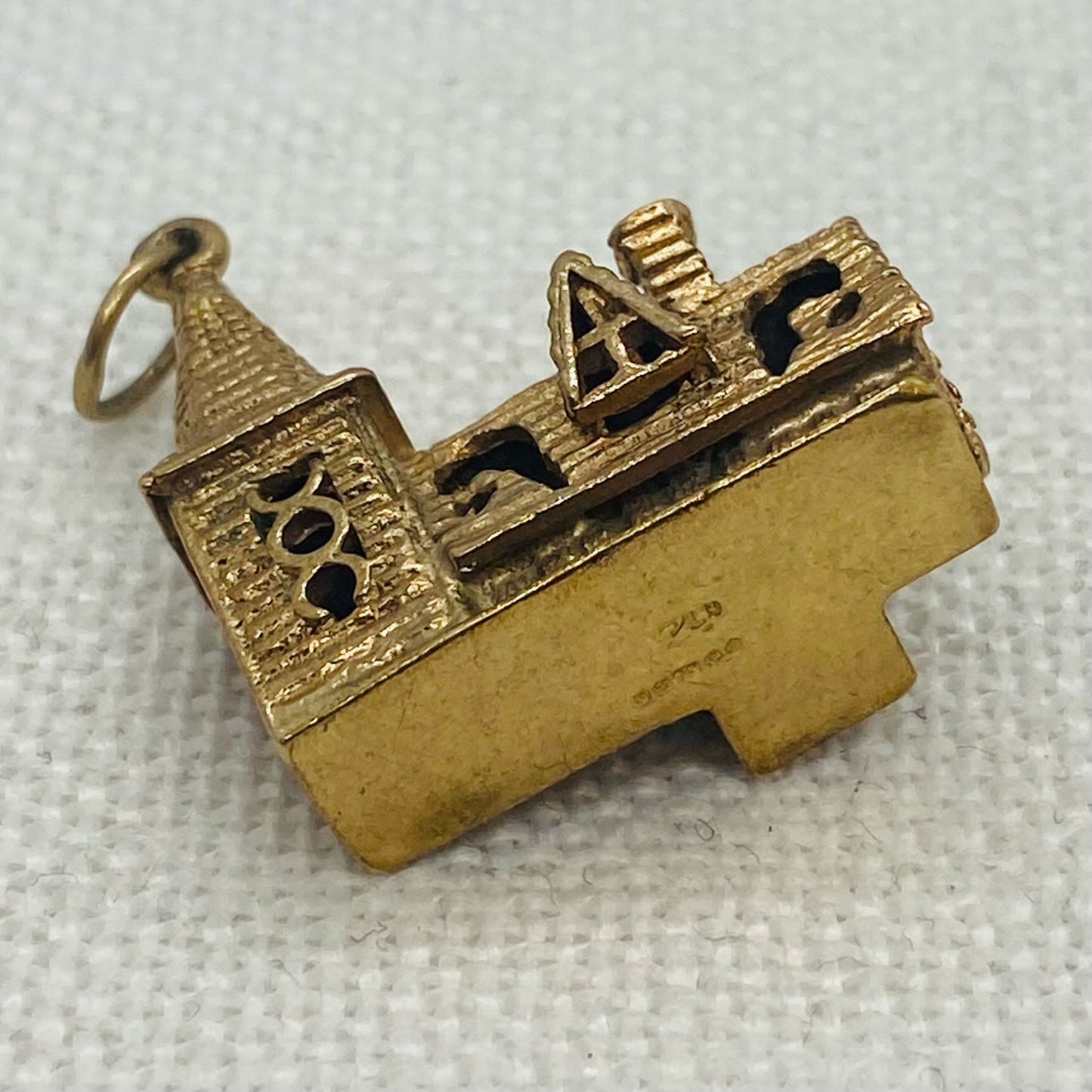 Westminster Abbey or a Similar Abbey or Cathedral Vintage Gold Charm