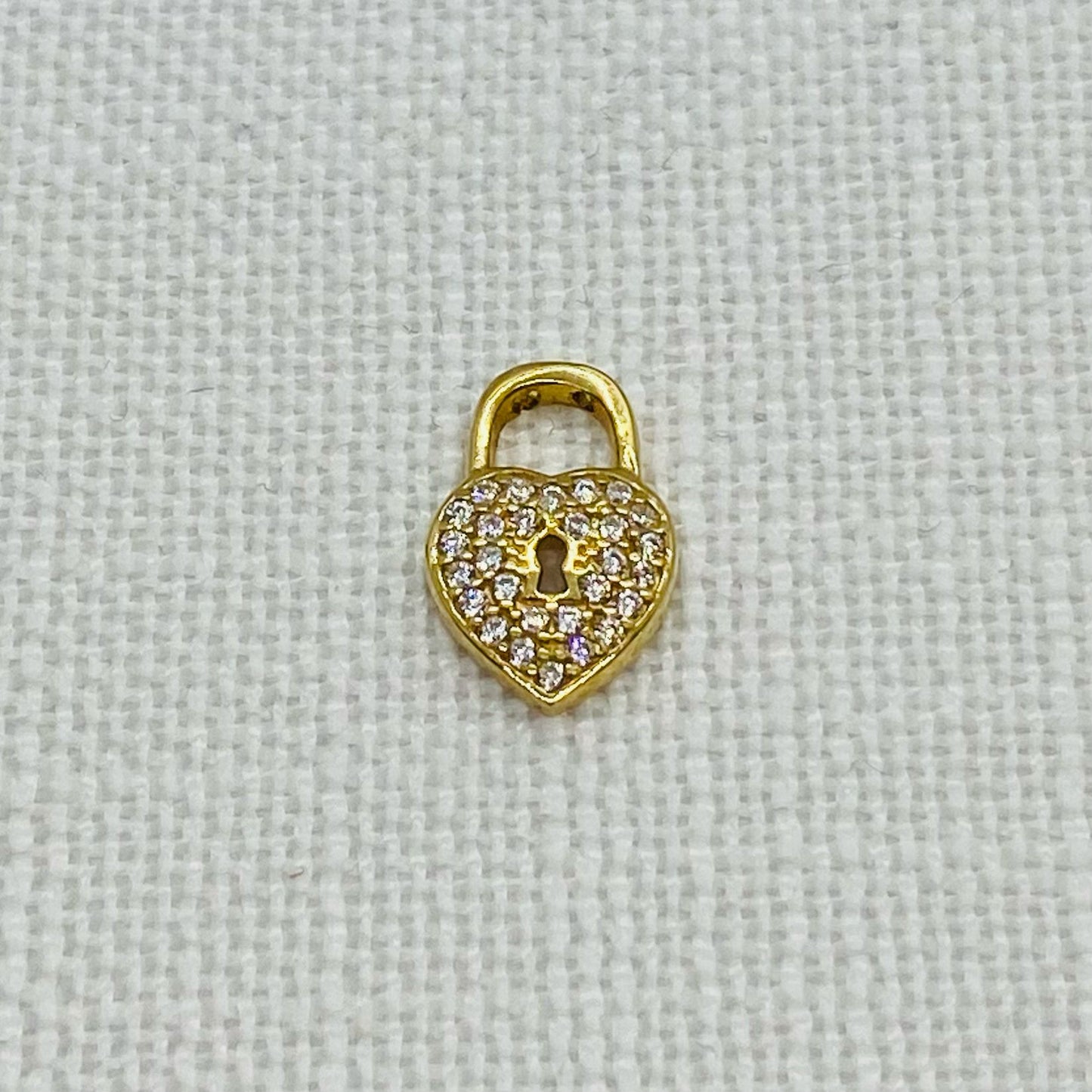 Heart Diamond Set Gold Pendant Charm