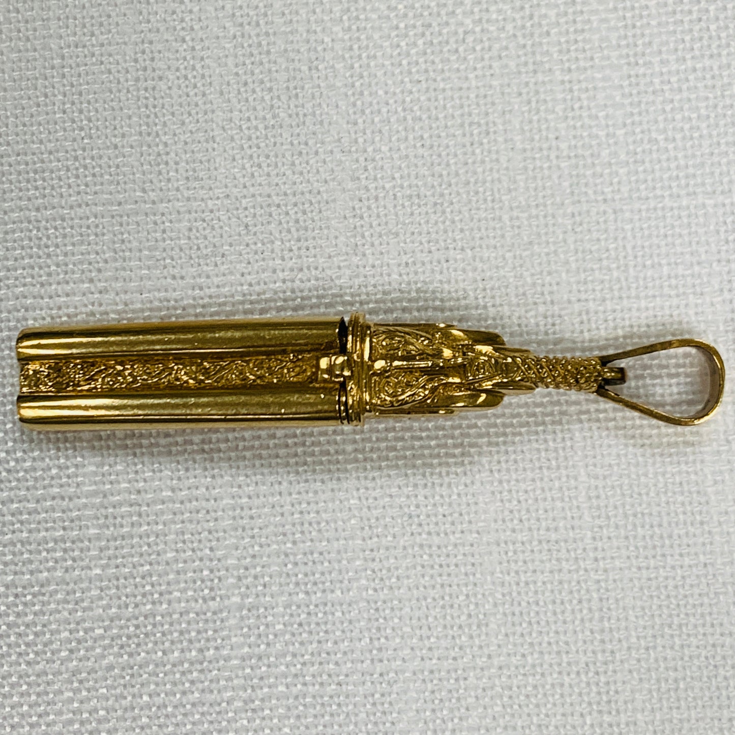 Double Barrel Shotgun Gold Pendant