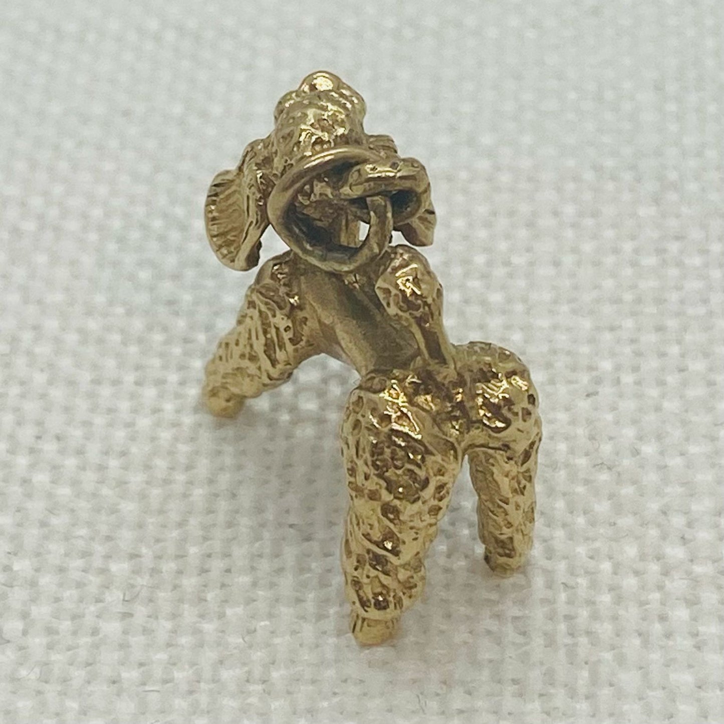 French Poodle Vintage Gold Dog Charm Pendant