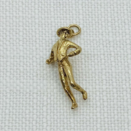 Dancing Man Vintage Gold Charm