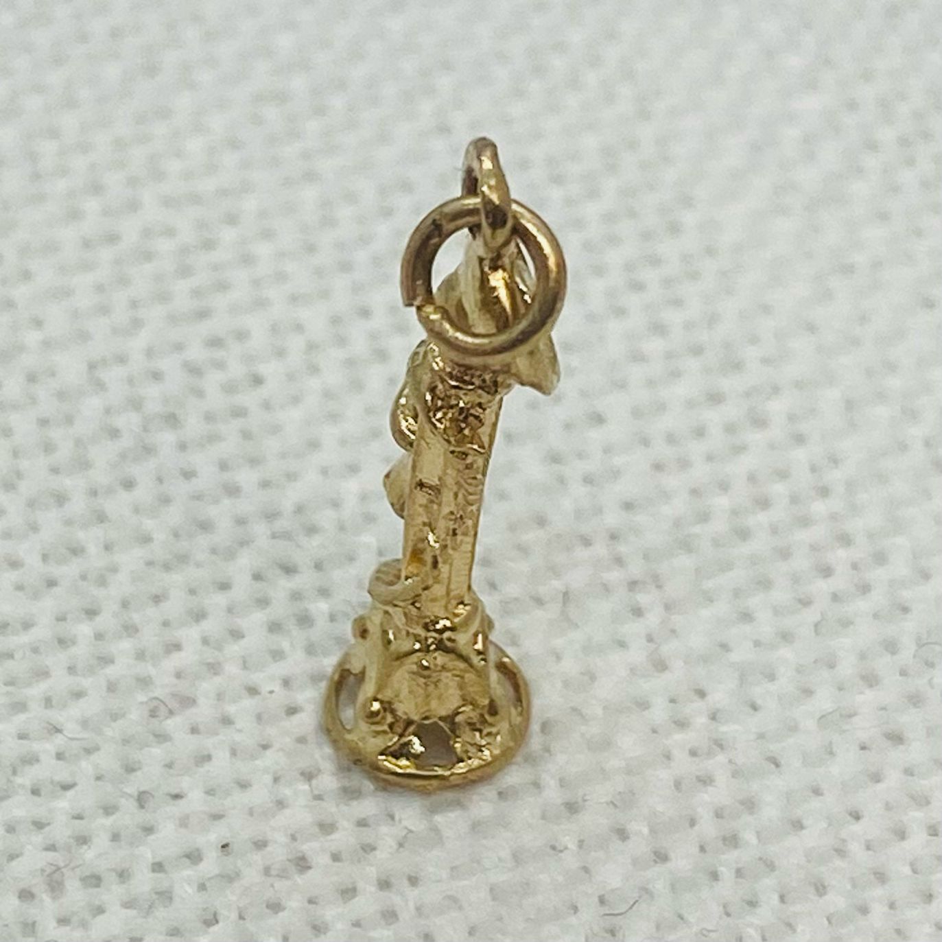 Vintage Telephone Gold Charm Pendant