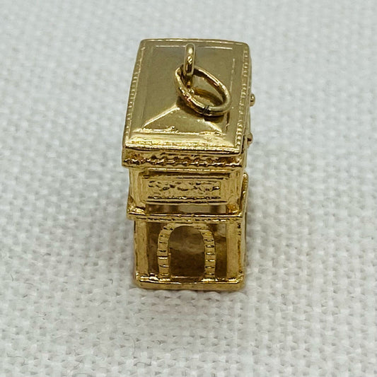 Arc De Triomphe Vintage Gold Charm Pendant