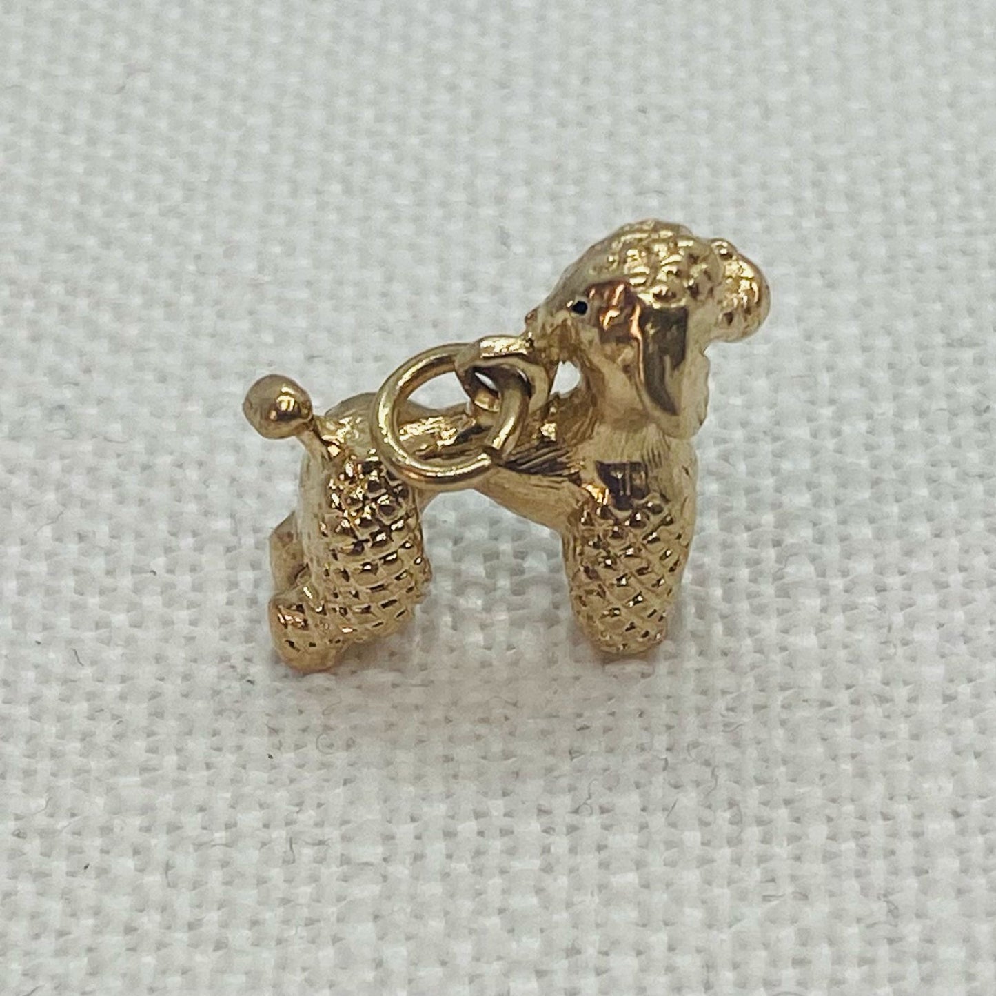 Poodle Dog Small Vintage Gold Charm Pendant