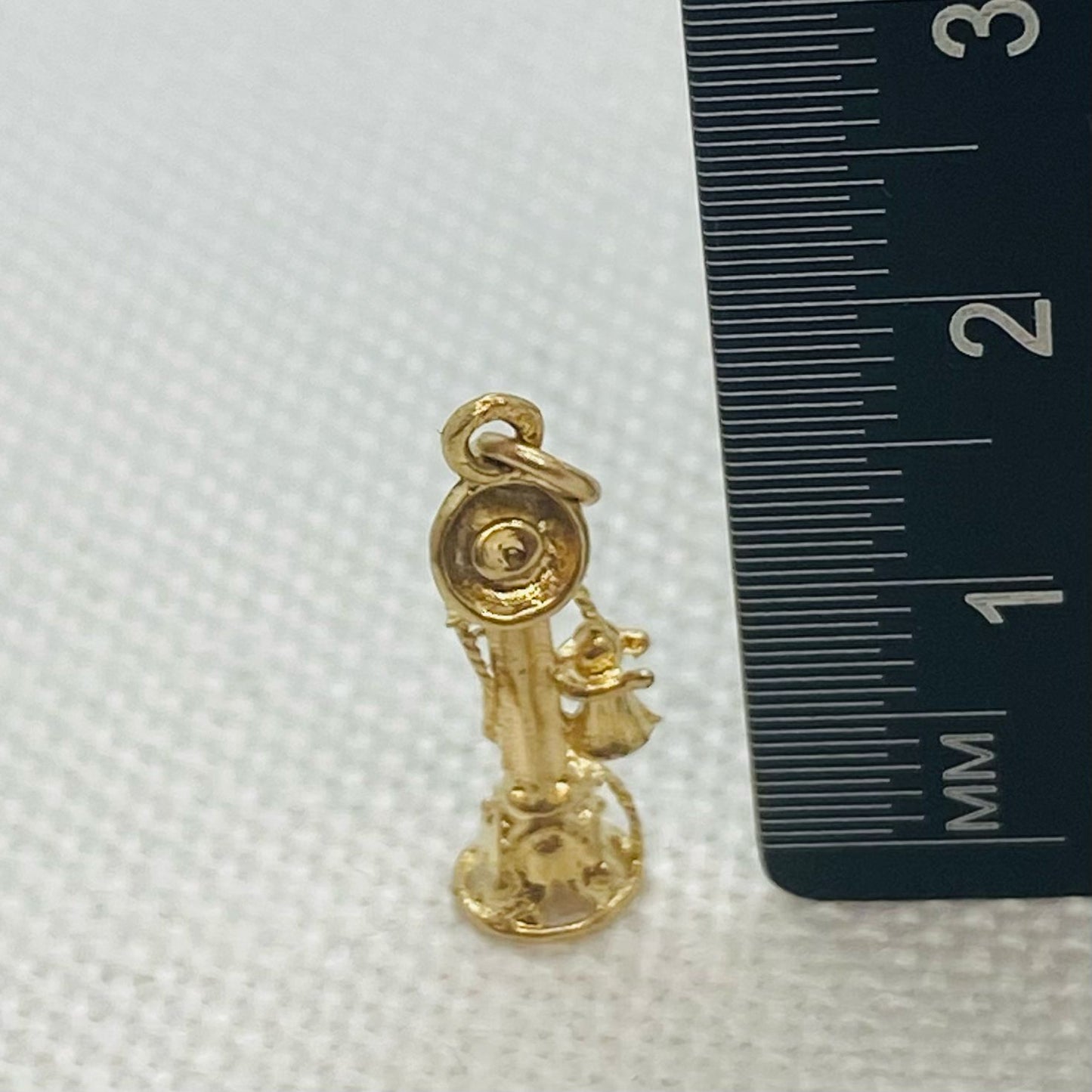 Vintage Telephone Gold Charm Pendant