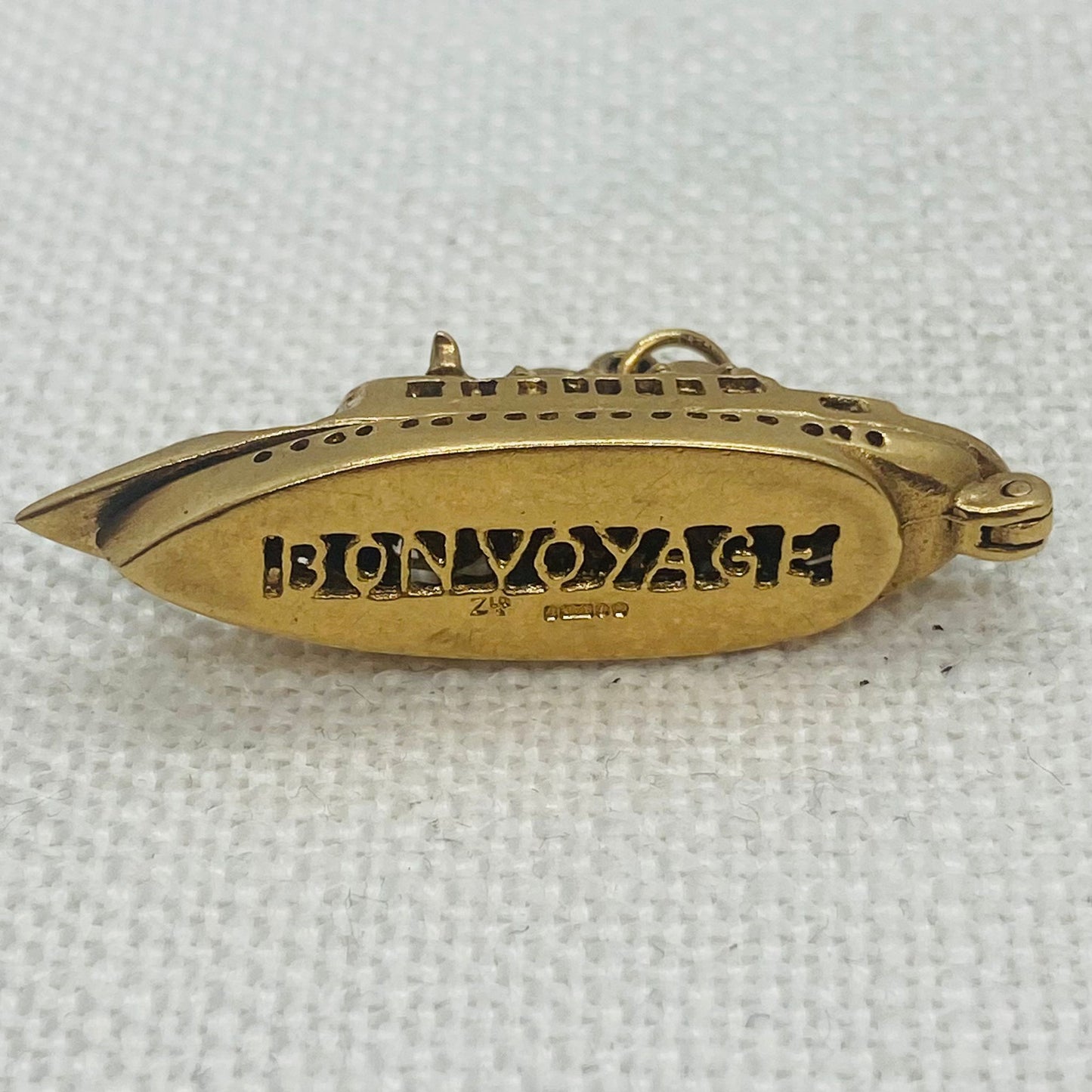 Luxury Cruise Liner Gold Charm