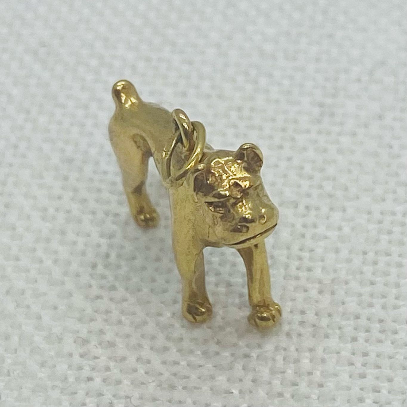 Boxer Dog Vintage Gold Charm Pendant