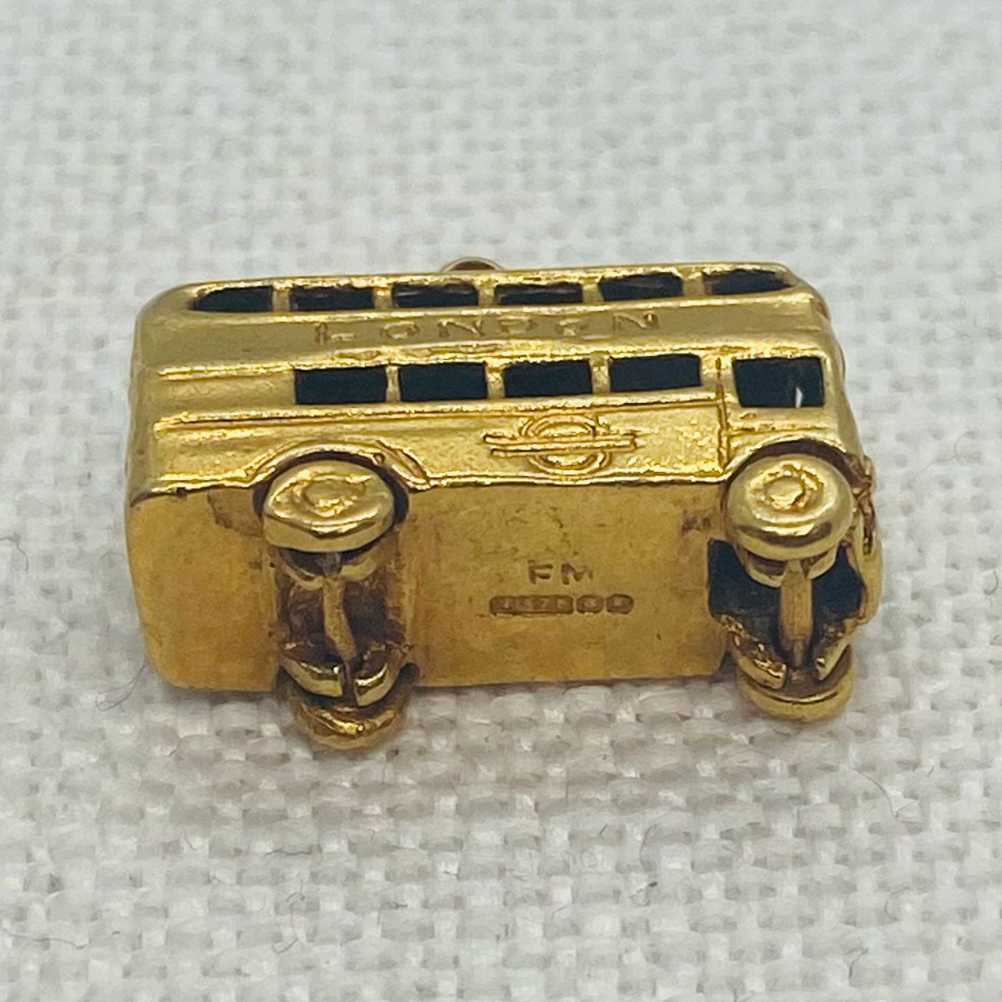 London Bus Route Master Vintage Gold Charm Pendant