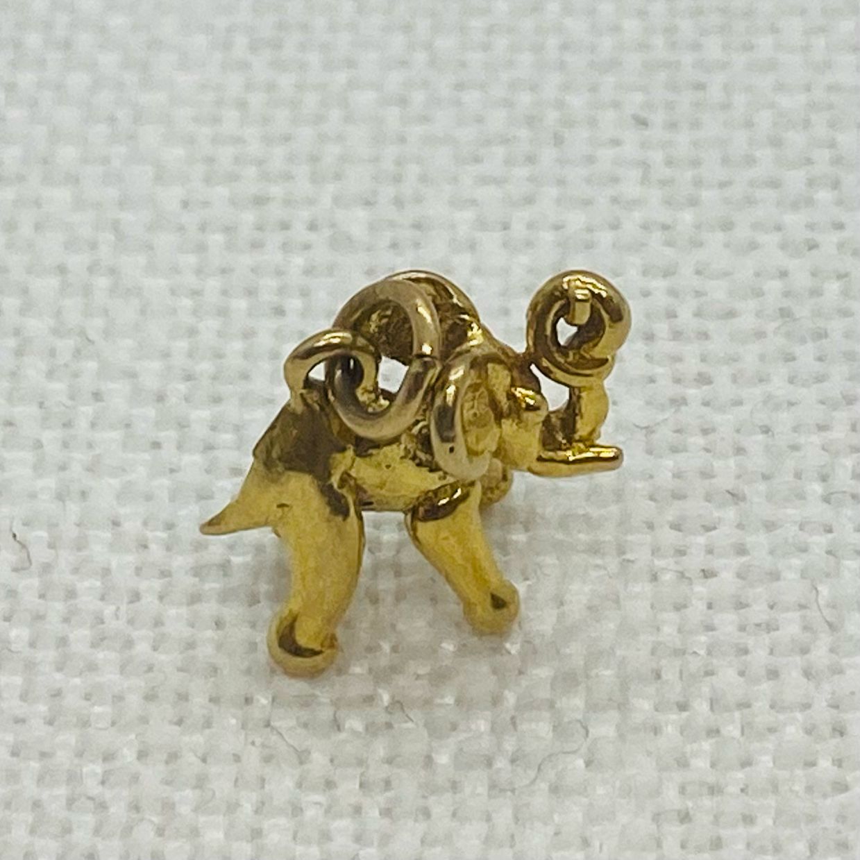 Happy Elephant Vintage Gold Charm Pendant