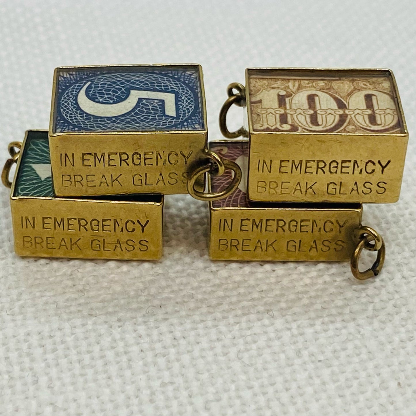 Vintage English Banknote Set of Charms