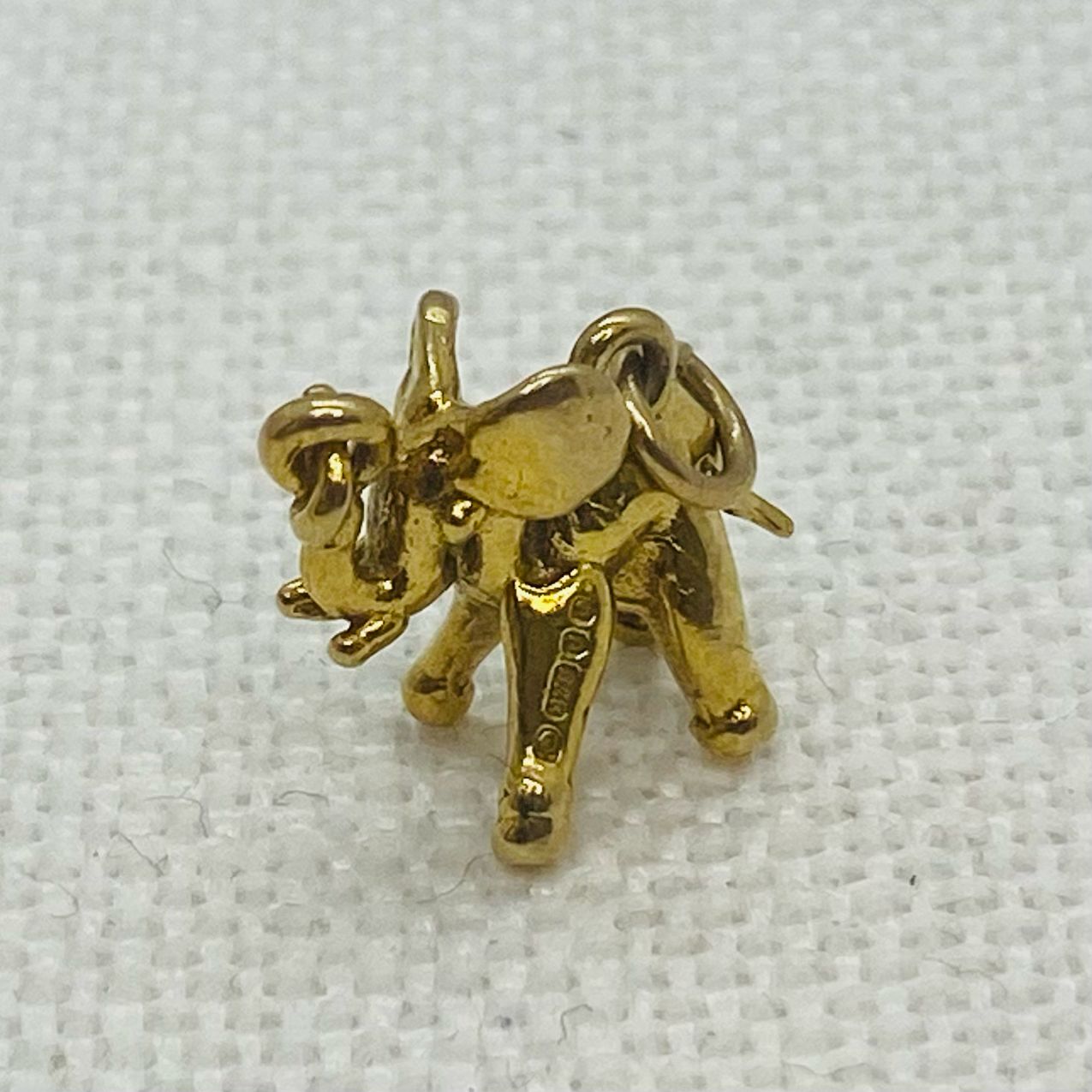 Happy Elephant Vintage Gold Charm Pendant