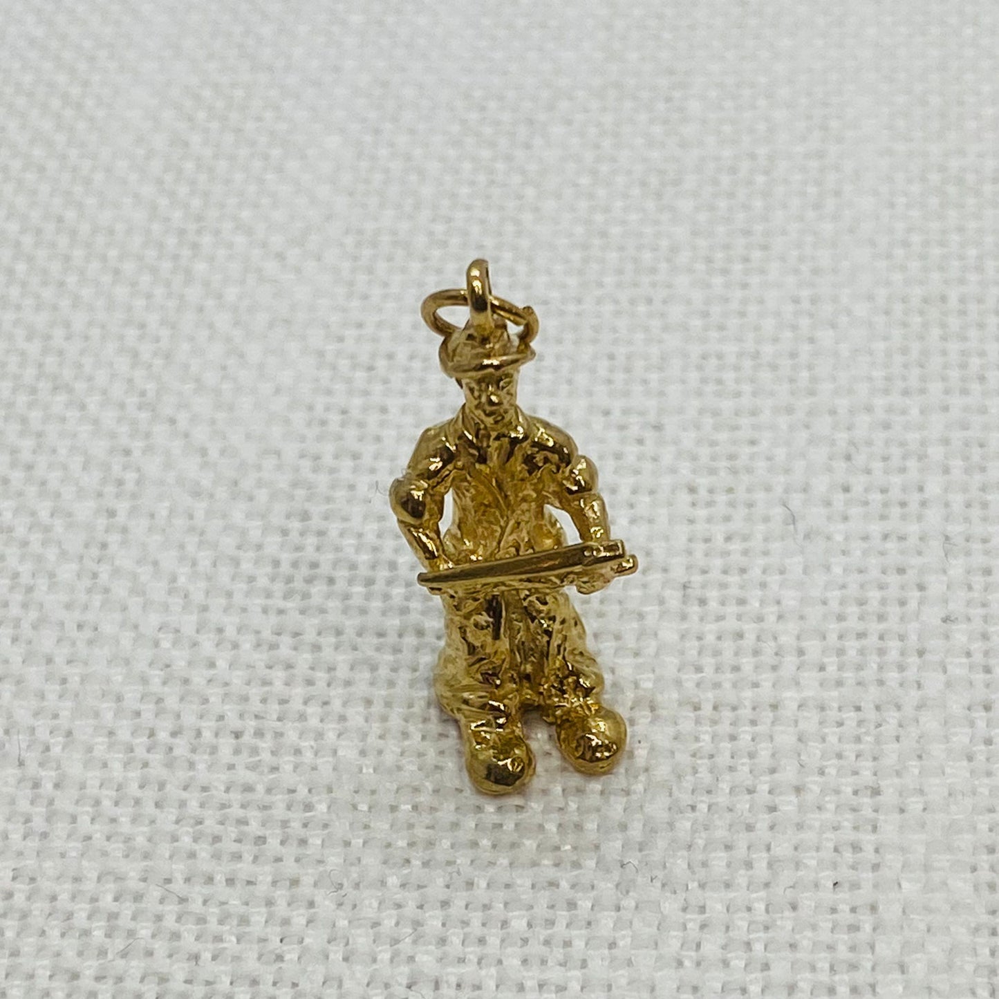 Window Cleaner or Fireman With Ladder Vintage Gold Charm