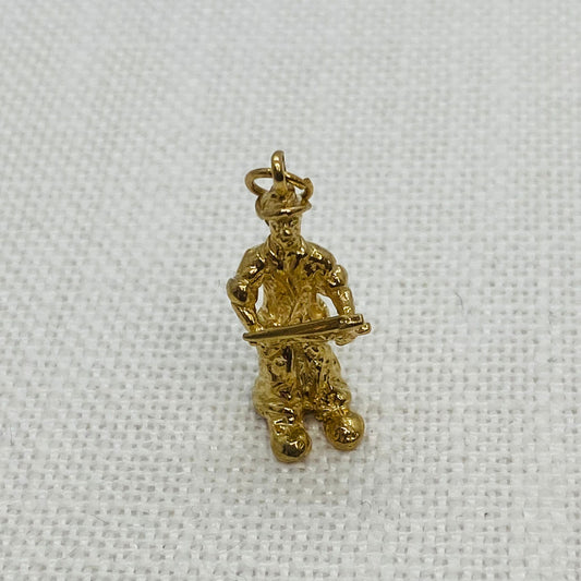 Window Cleaner or Fireman With Ladder Vintage Gold Charm