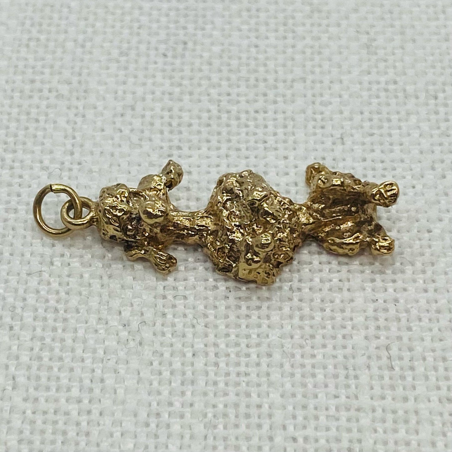 Poodle Dog Vintage Gold Charm Pendant