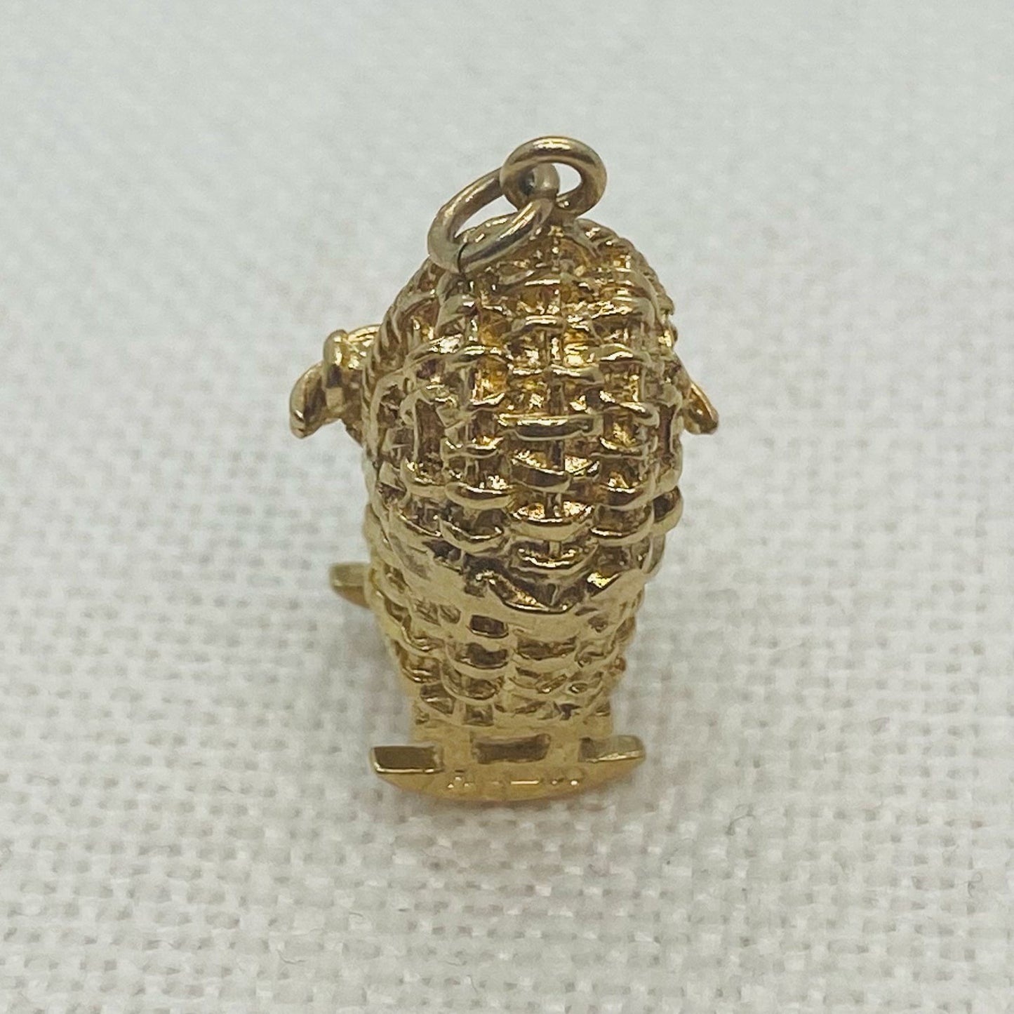 Baby in Vintage Crib Gold Charm Pendant