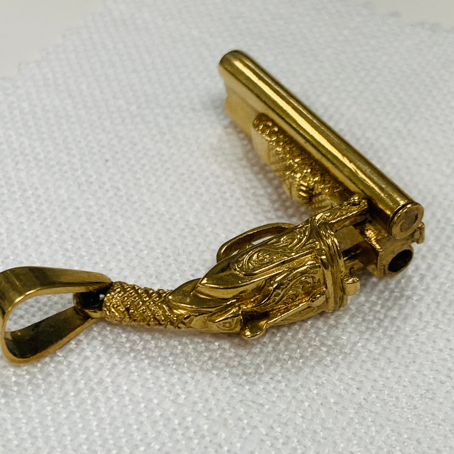 Double Barrel Shotgun Gold Pendant