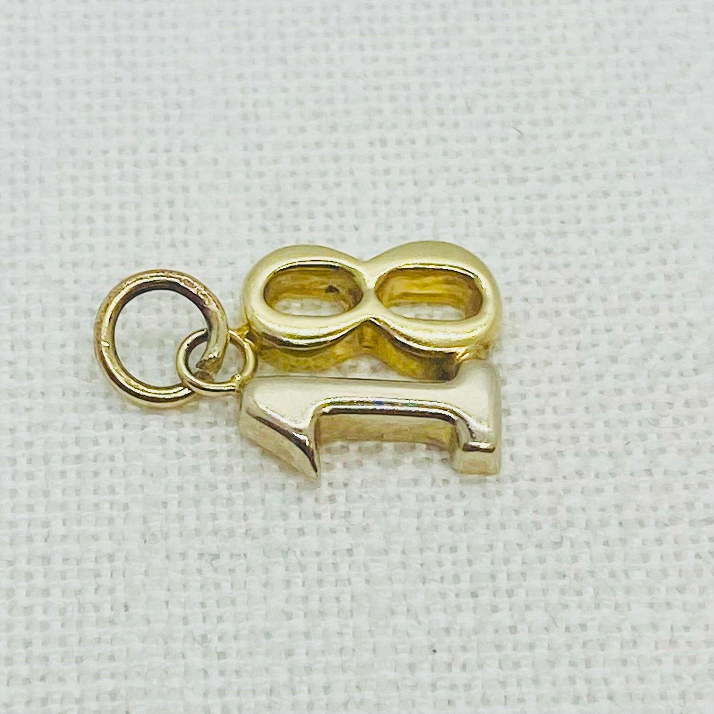 Number 18 Gold Charm Pendant