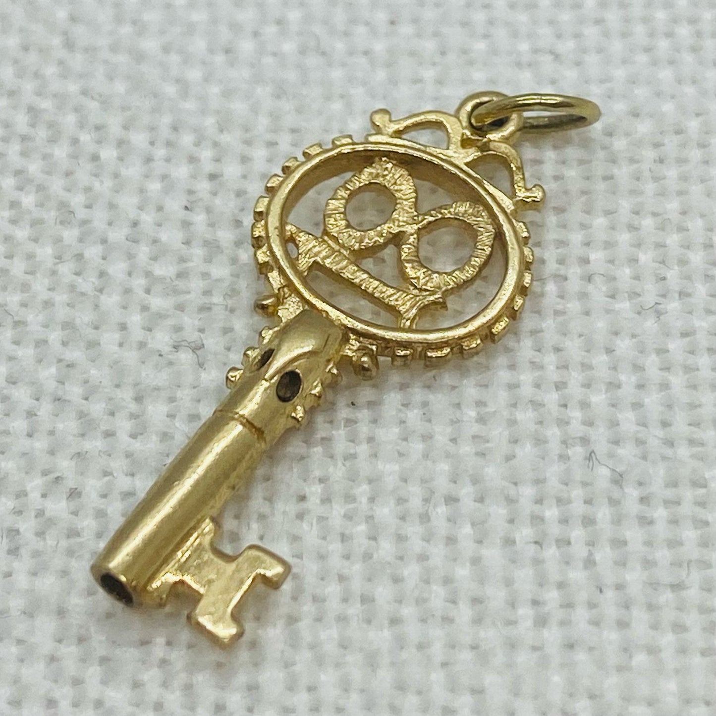 Happy Birthday 18 Gold Key Charm Pendant