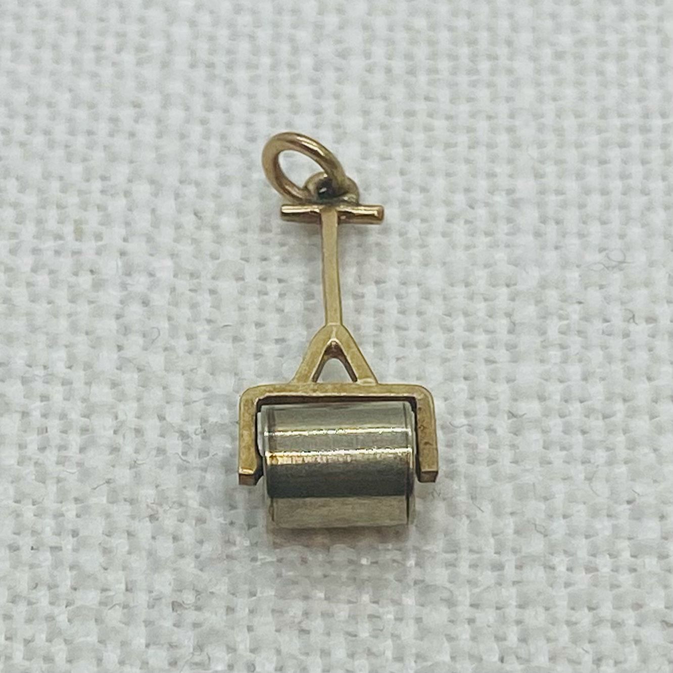 Lawn Roller Vintage Gold Charm Pendant