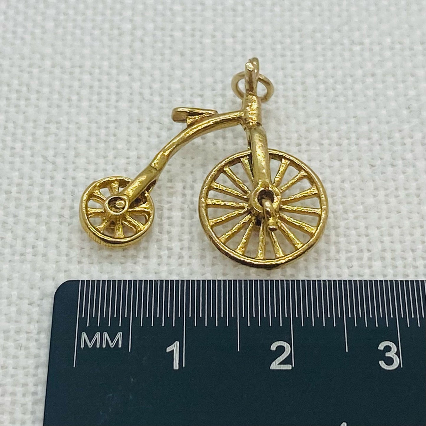 Penny Farthing Bicycle Vintage Gold Charm Pendant