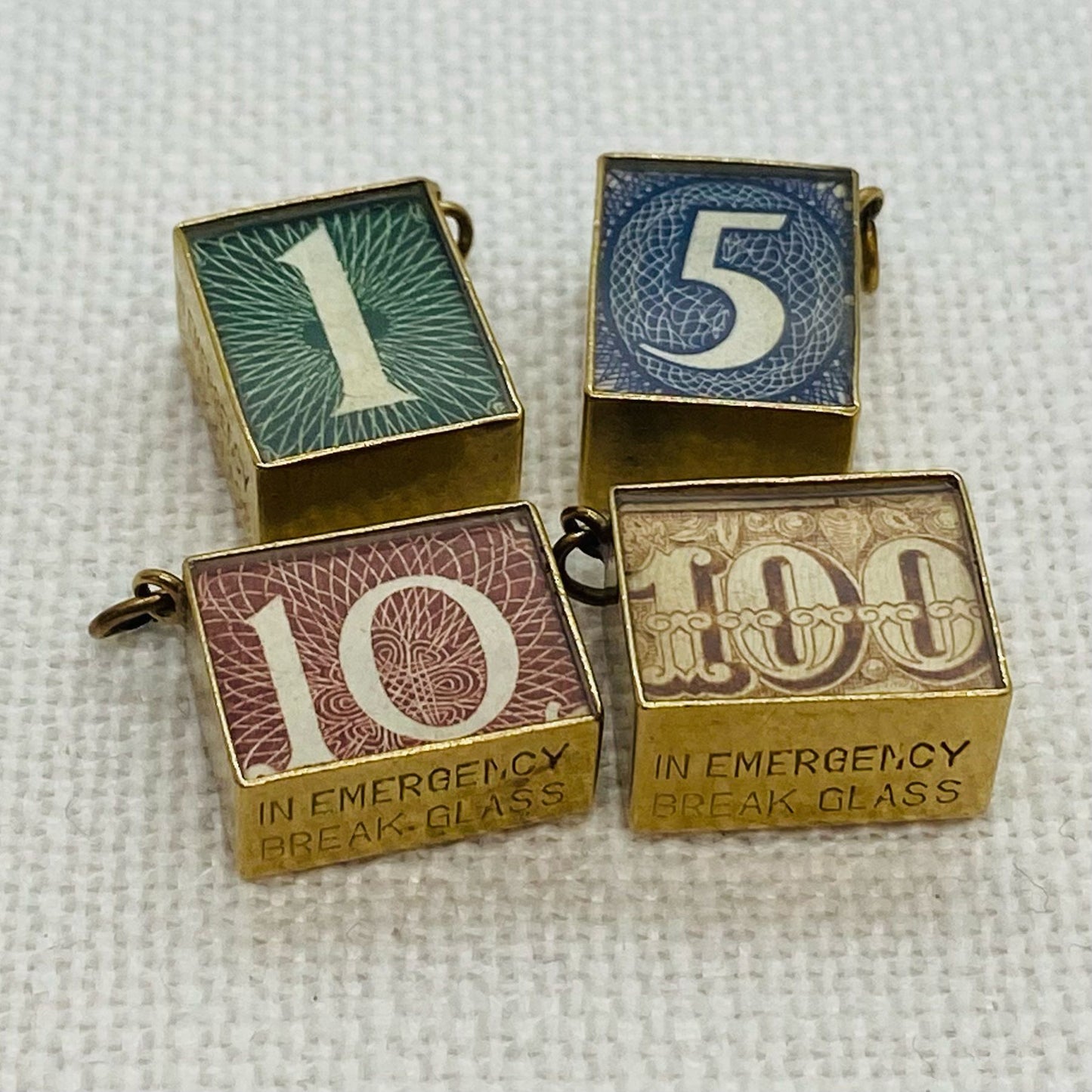 Vintage English Banknote Set of Charms