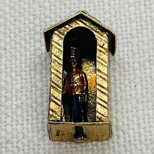 The Queens Royal Guard of Buckingham Palace Vintage Gold Charm or Pendant