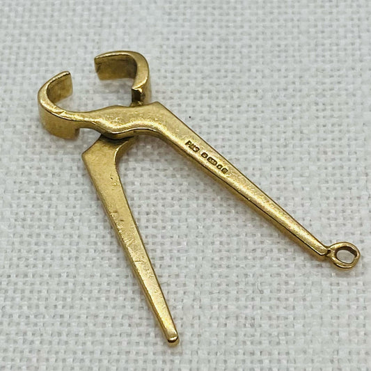 Gold Pliers Vintage Charm Pendant