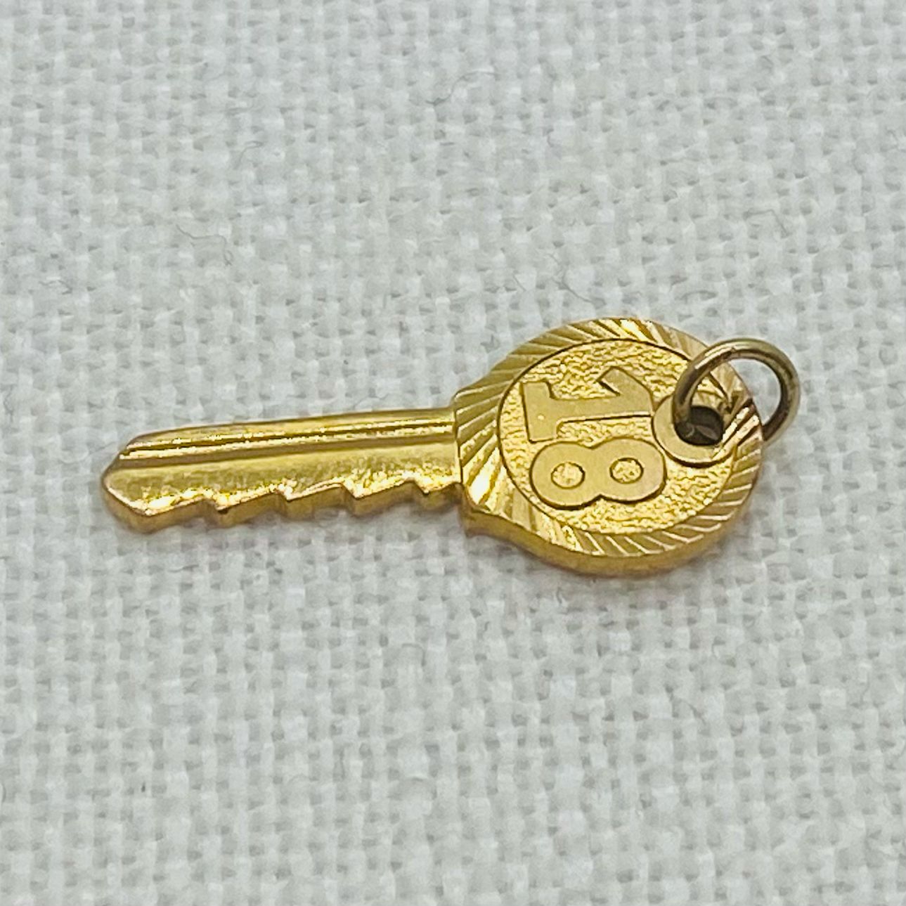 Happy Birthday 18 Gold Key Charm Pendant