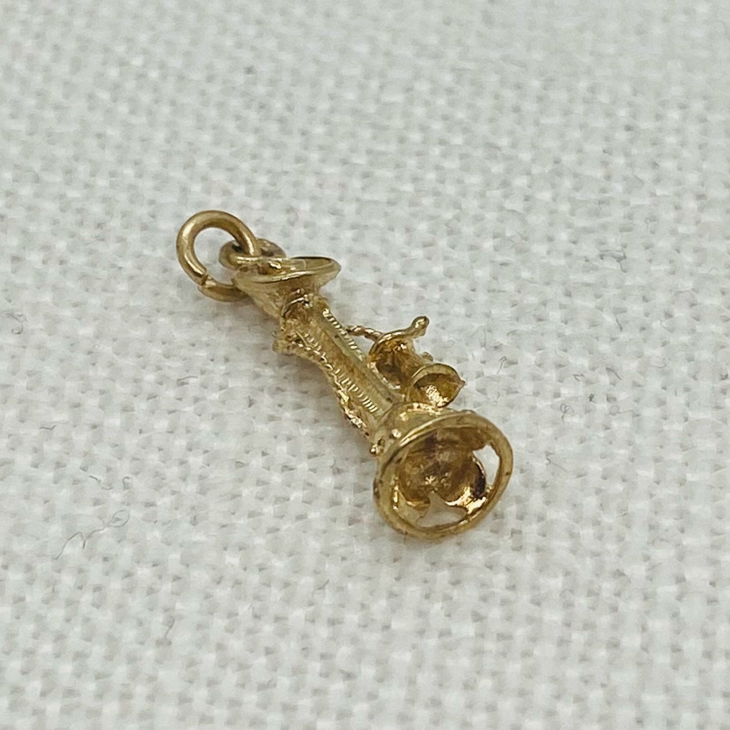 Vintage Telephone Gold Charm Pendant