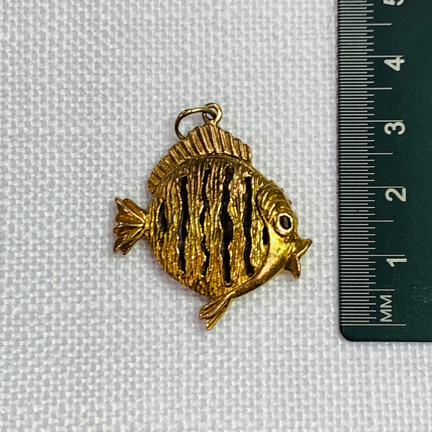 Tropical Fish Gold Charm Pendant