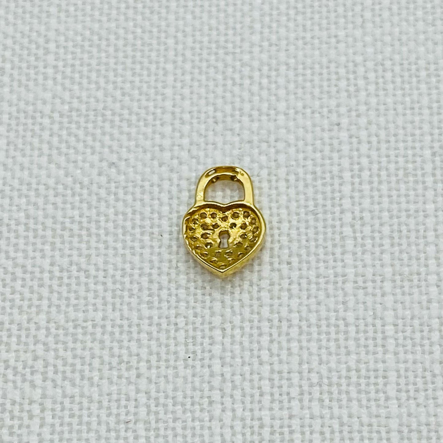 Heart Diamond Set Gold Pendant Charm