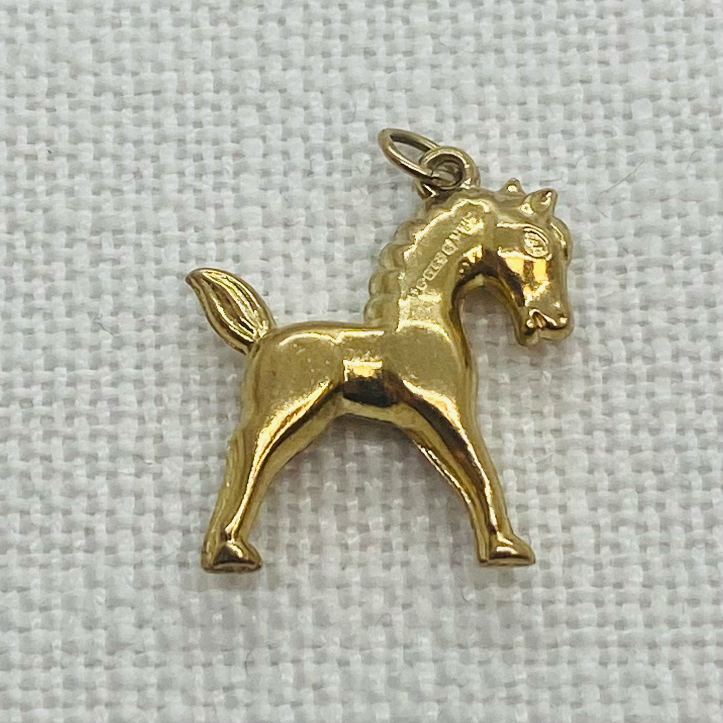 Horse Vintage Gold Charm Pendant