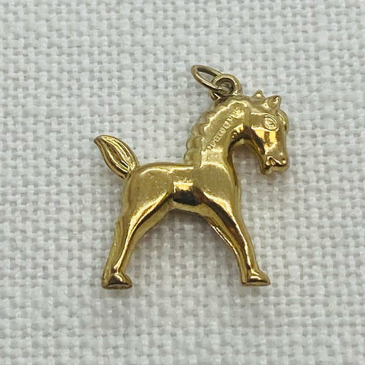 Horse Vintage Gold Charm Pendant