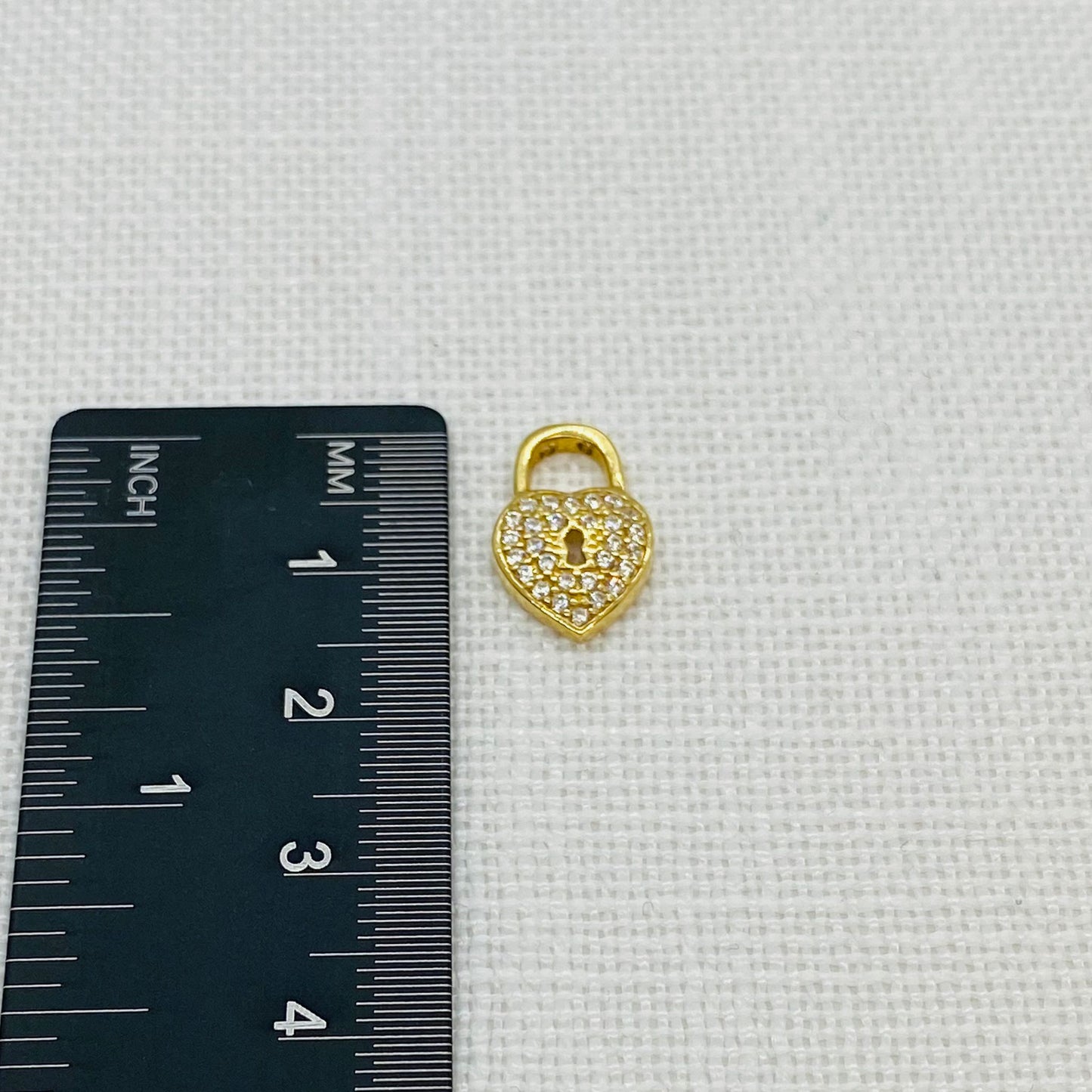 Heart Diamond Set Gold Pendant Charm