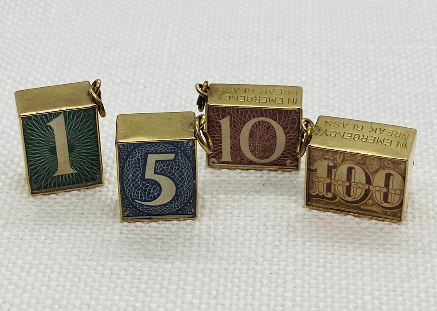 Vintage English Banknote Set of Charms