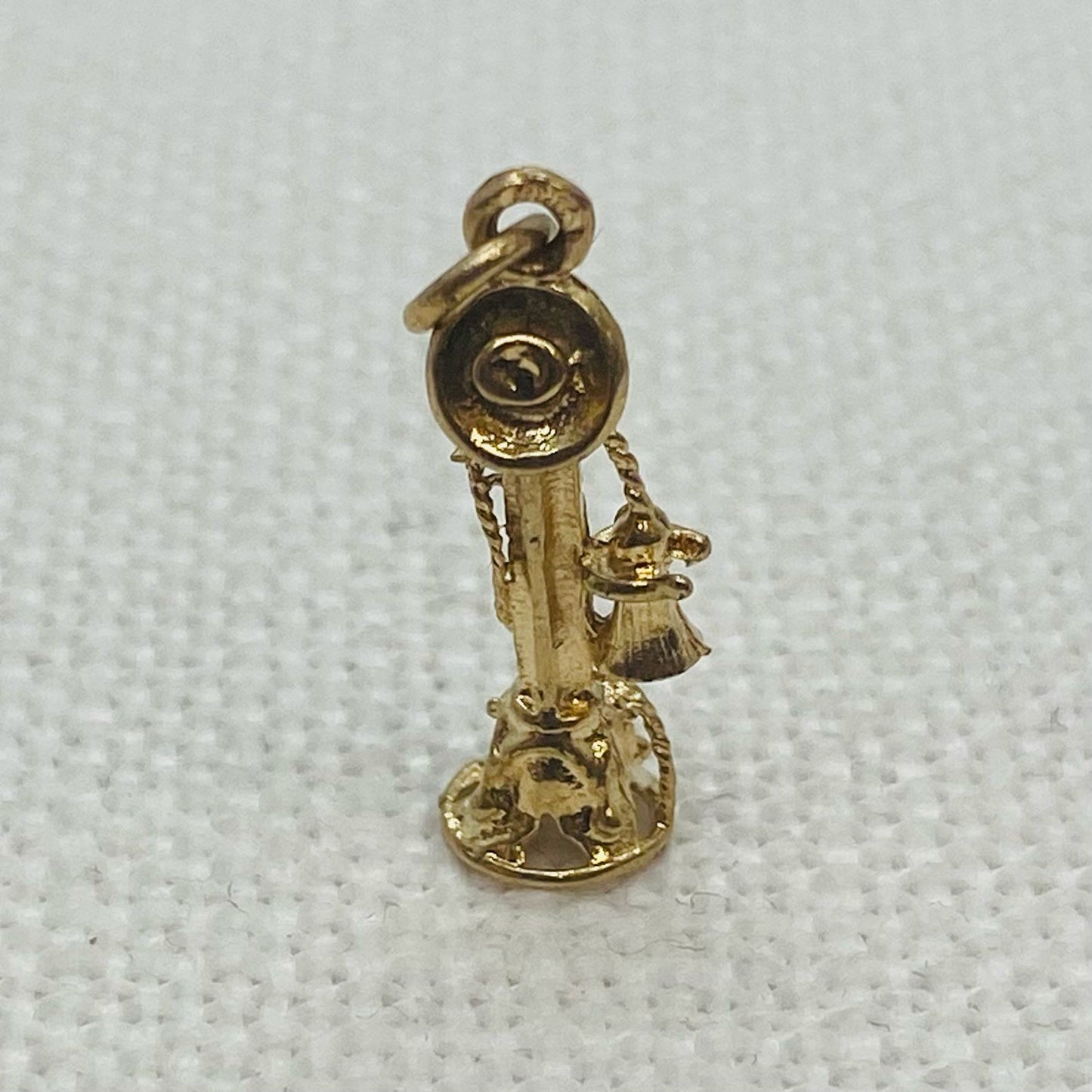 Vintage Telephone Gold Charm Pendant