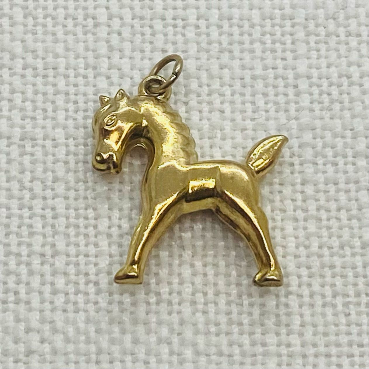 Horse Vintage Gold Charm Pendant