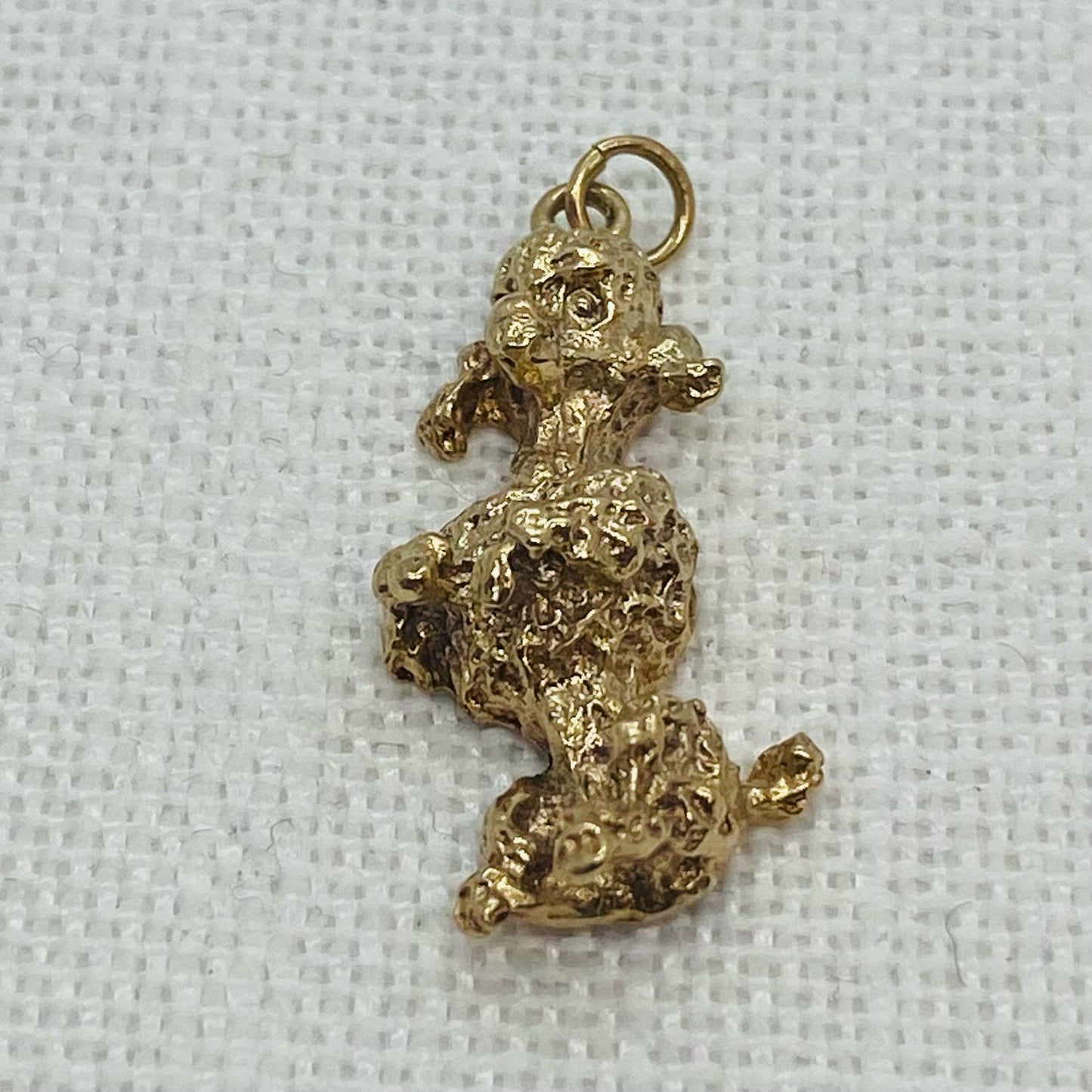 Poodle Dog Vintage Gold Charm Pendant