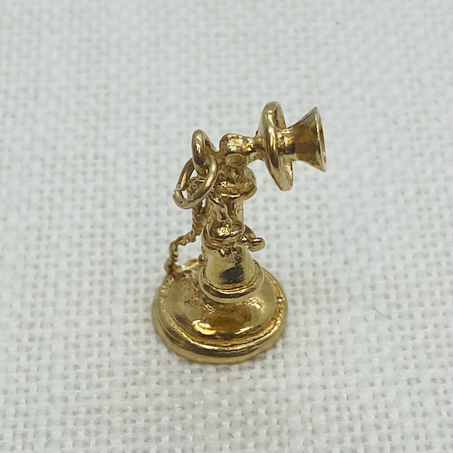 Old School Vintage Telephone Gold Charm Pendant