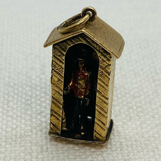 The Queens Royal Guard of Buckingham Palace Vintage Gold Charm or Pendant