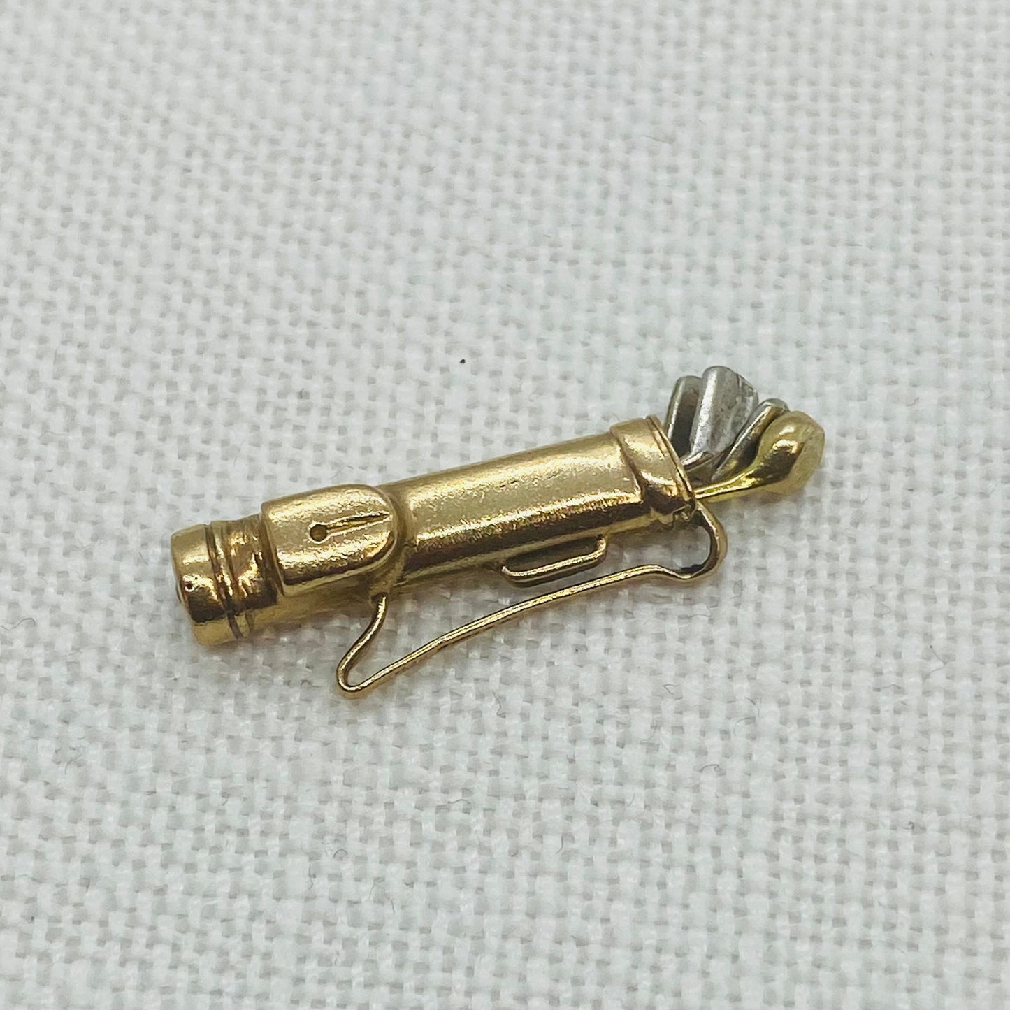 Golf Clubs Vintage Gold Charm Pendant