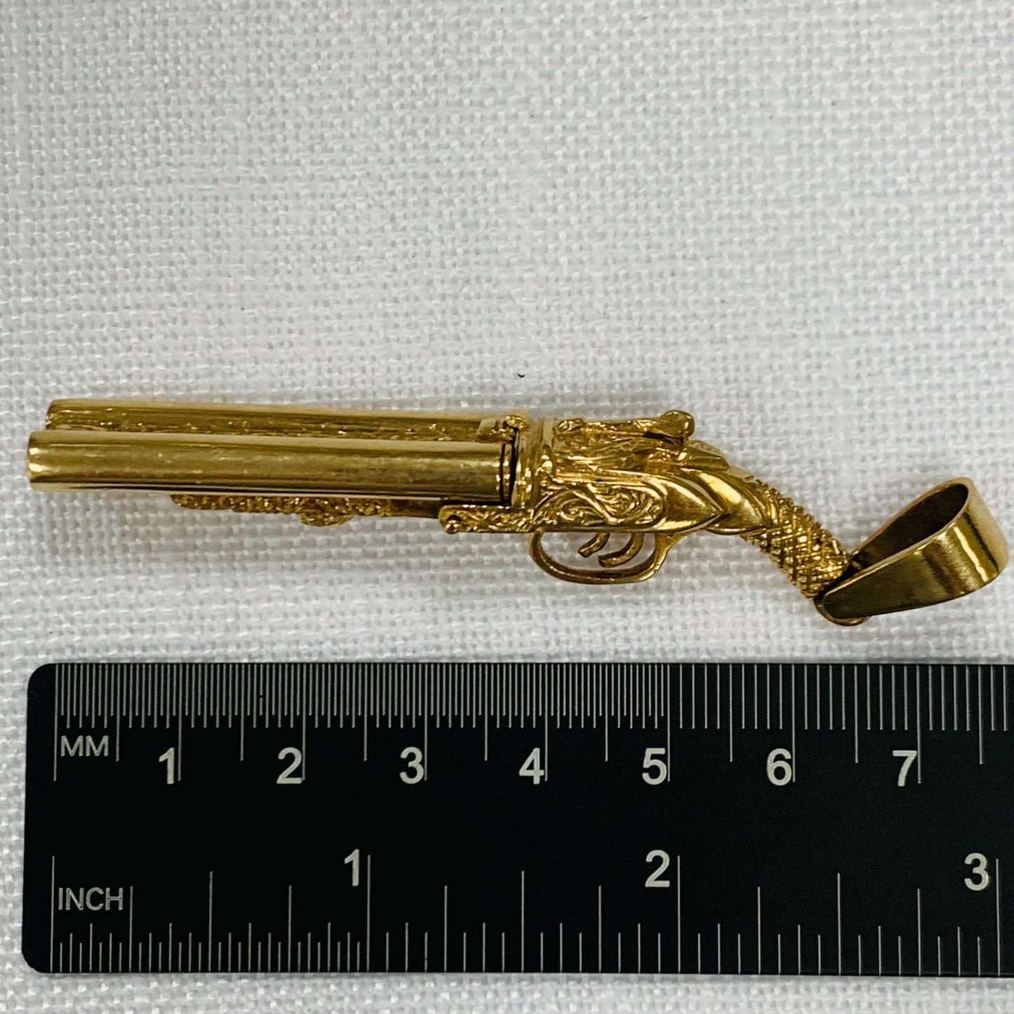 Double Barrel Shotgun Gold Pendant