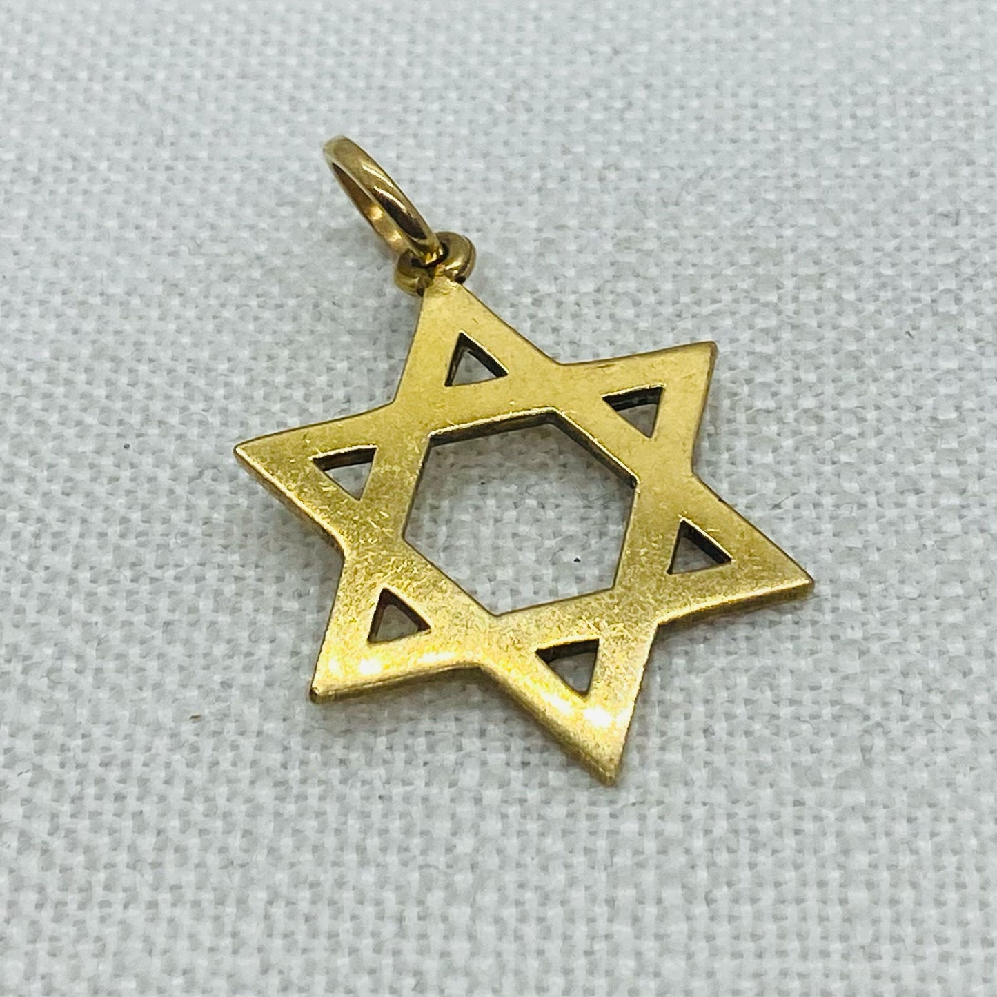 Jewish Star of David Gold Charm Pendant