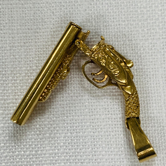 Double Barrel Shotgun Gold Pendant