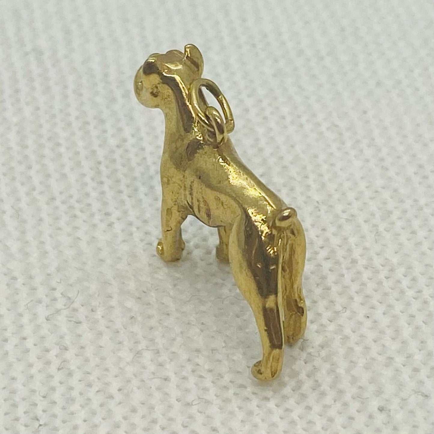 Boxer Dog Vintage Gold Charm Pendant