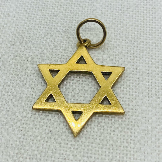 Jewish Star of David Gold Charm Pendant