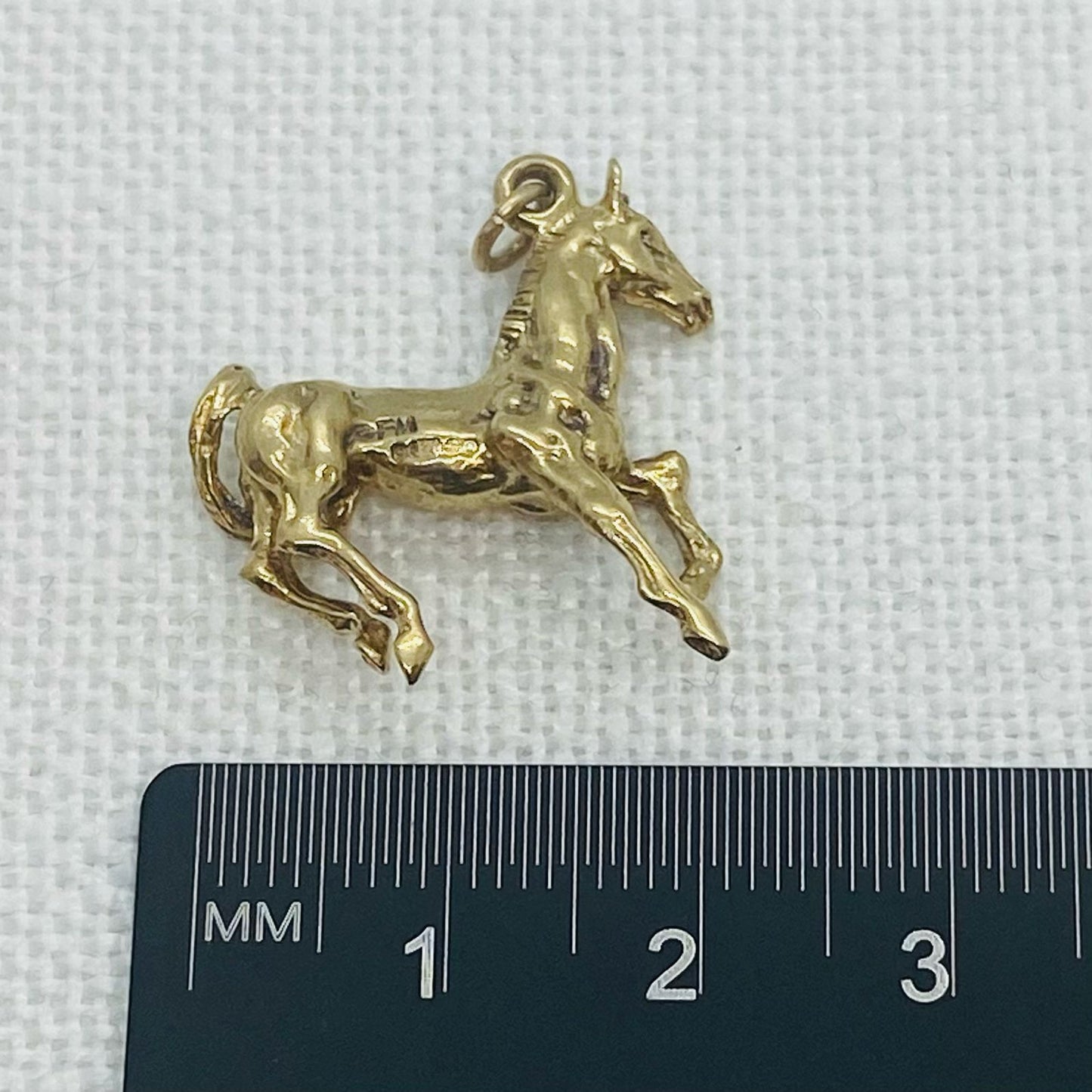 Prancing Horse Vintage Gold Charm Pendant